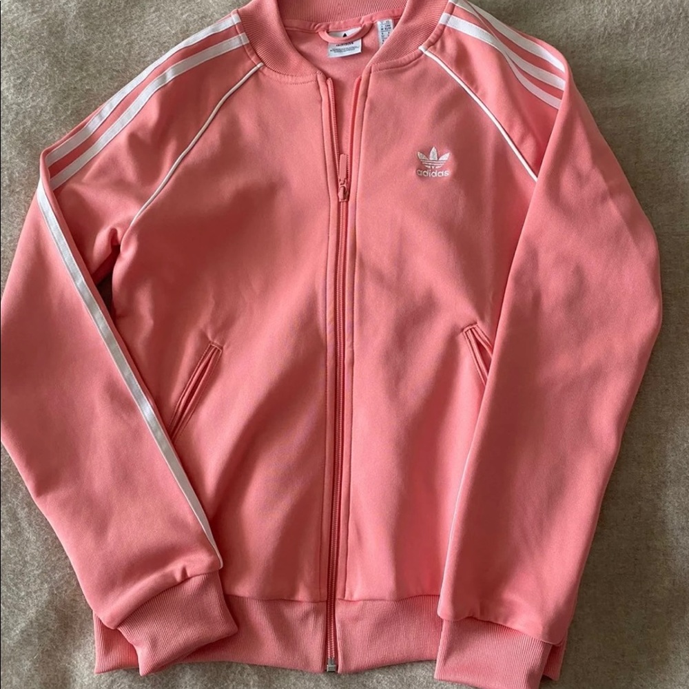 Adidas 3 stripes track jacket and pants